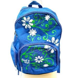 Swanson Blue Backpack Floral Pattern God's Girl